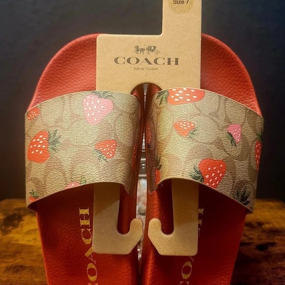 COACH | Uli Sport Slide In Signature Canvas With Wild Strawberry Print - CI122 - Picture 3 of 6